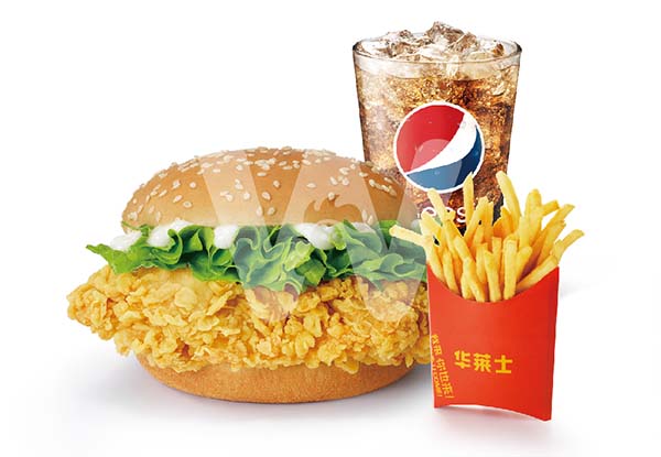 香辣鸡腿堡套餐图片